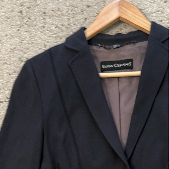 Luisa CERANO sz. 8 NWOT Women's cotton classic Navy Blazer - Picture 13 of 15